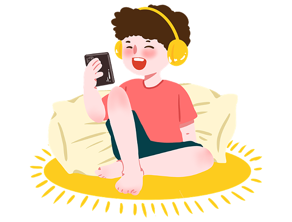 千库网_居家的玩手机男孩_元素编号13139024