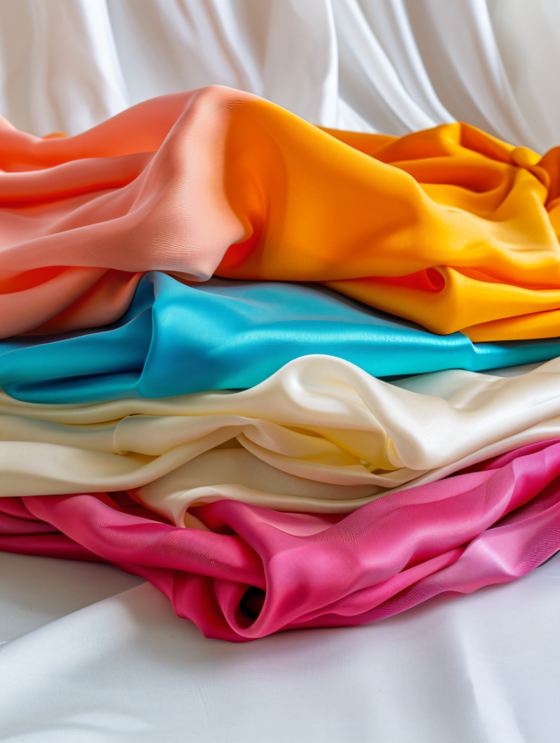 千库网_桌子上堆满了五颜六色的布料_摄影图编号20826467